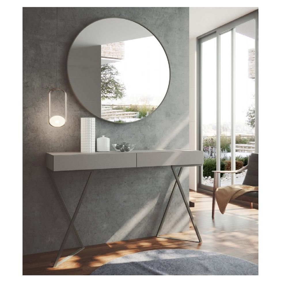 Consola Moderna Everest 2 cajones color Gris claro TU MESITA