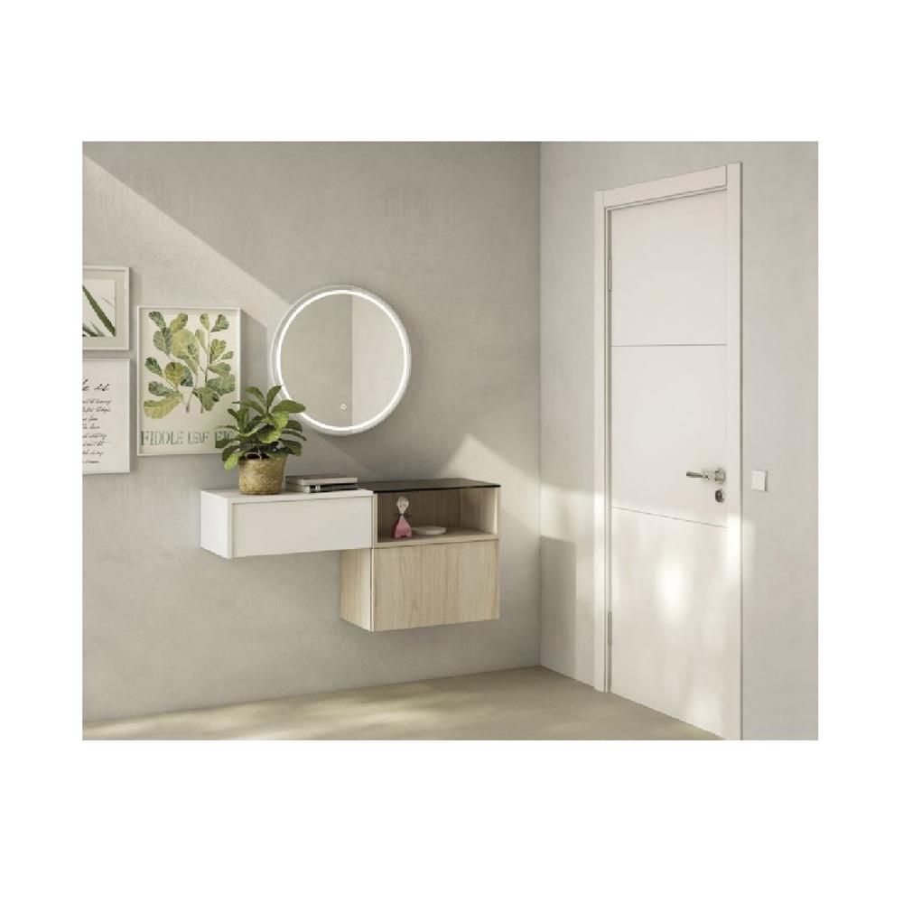 Recibidor Minimalista Forrest 1 cajon 1 puerta color Blanco/Manzano TU MESITA