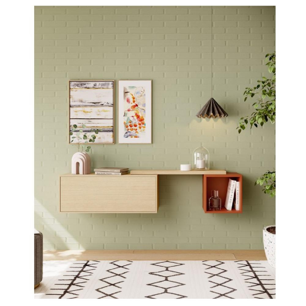 Recibidor Flotante Marbella 3 piezas color Duna/Arcilla 1 puerta TU MESITA