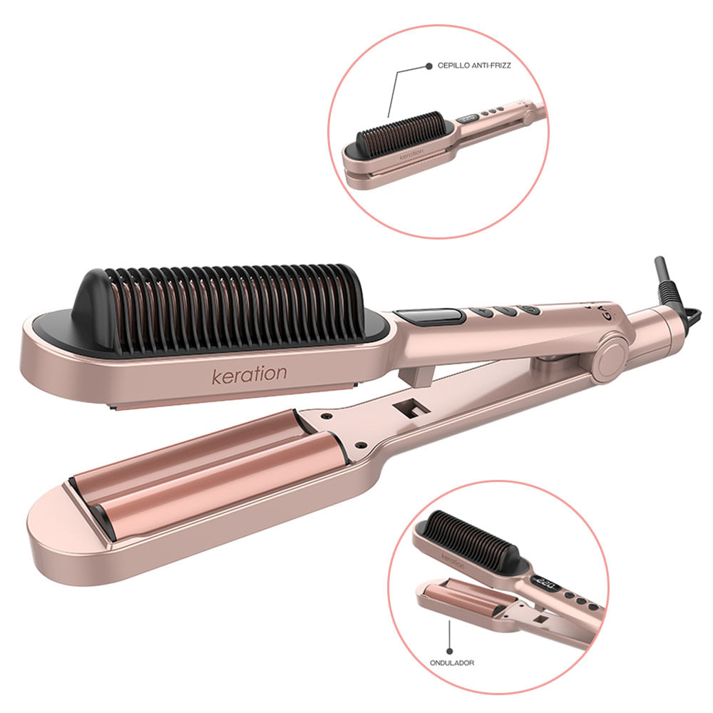 Rizador Cepillo 2 en 1 Waves Brush Keration BECHS0000002795