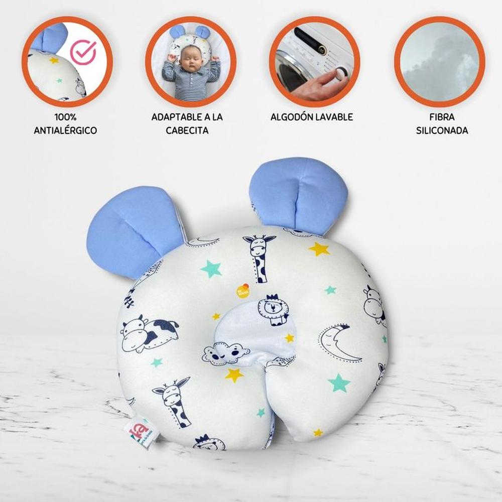 Almohada Anti cabeza Plana para Bebé »OREILLE» Ligth blue Almohada Anti cabeza Plana para Bebé »OREILLE» Ligth blue