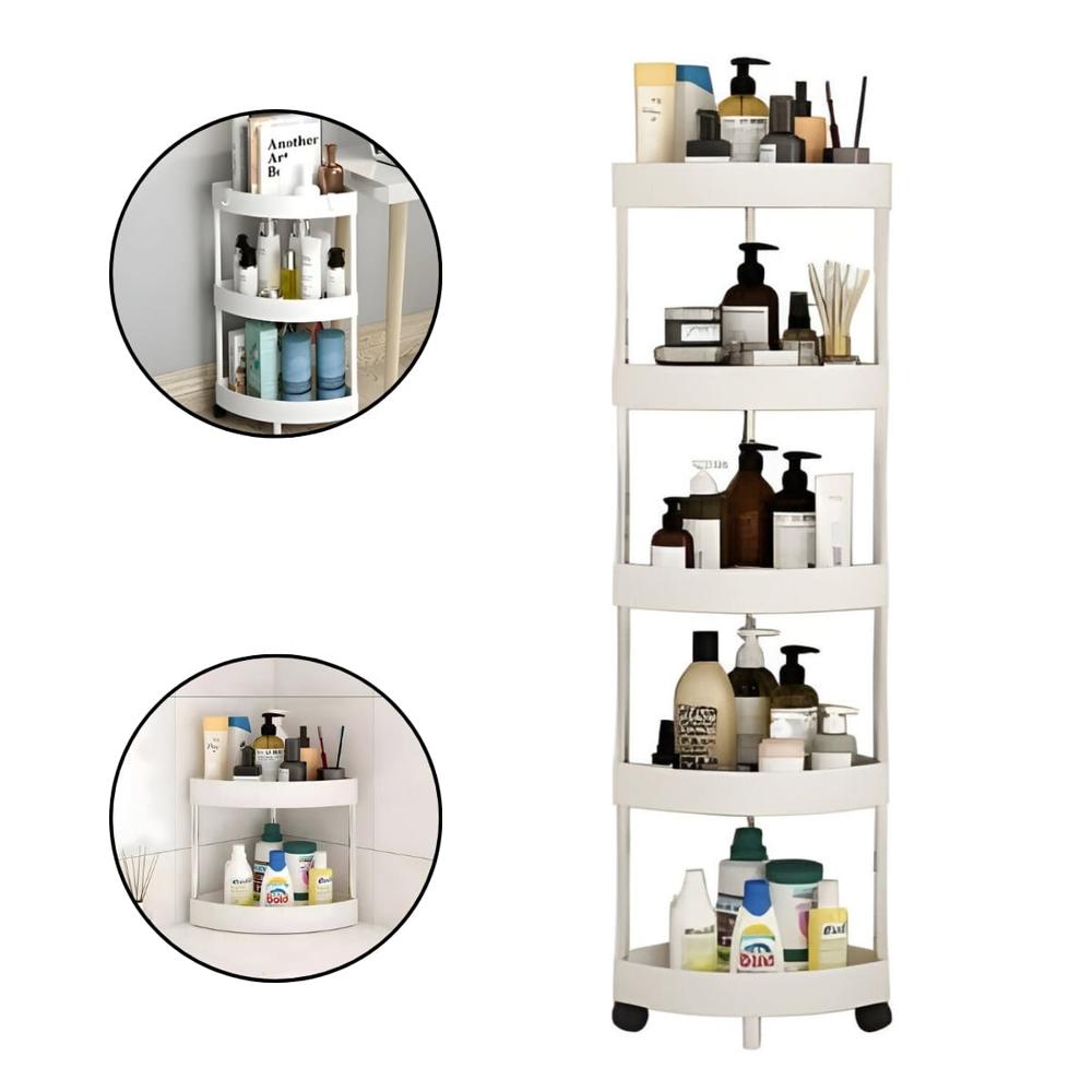 Organizador Esquinero con Ruedas de 5 Niveles Blanco 353BL03
