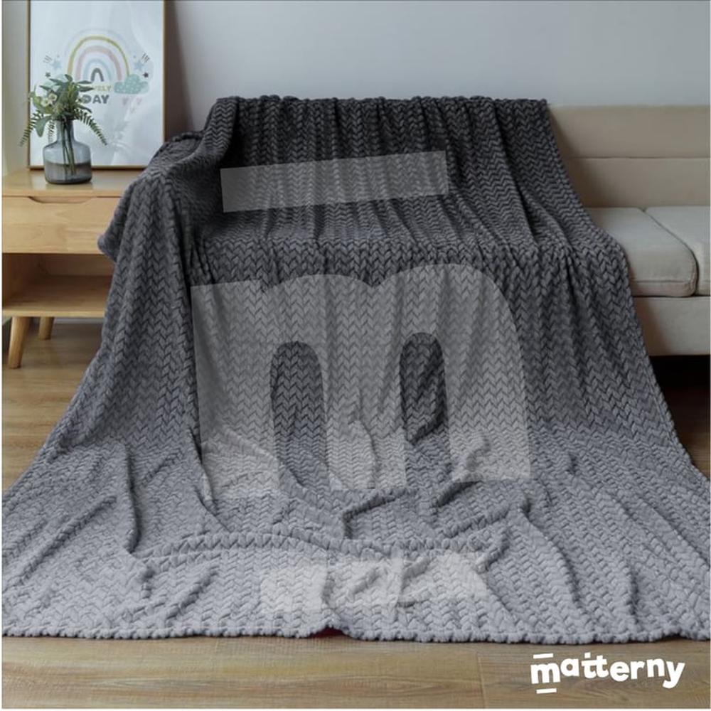 Manta Antialérgica Jacquard  Alto Relieve Espiga QUEEN Gray