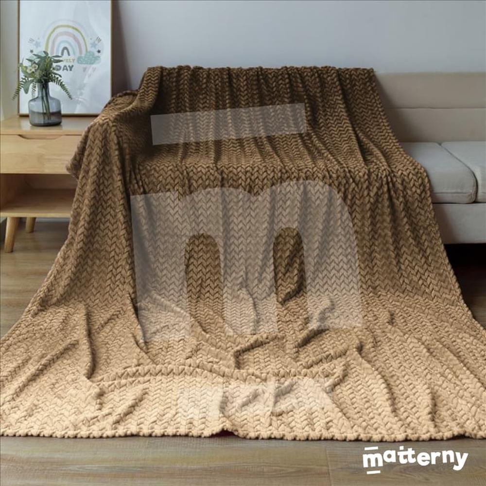 Manta Antialérgica Jacquard Alto Relieve Espiga QUEEN Beige