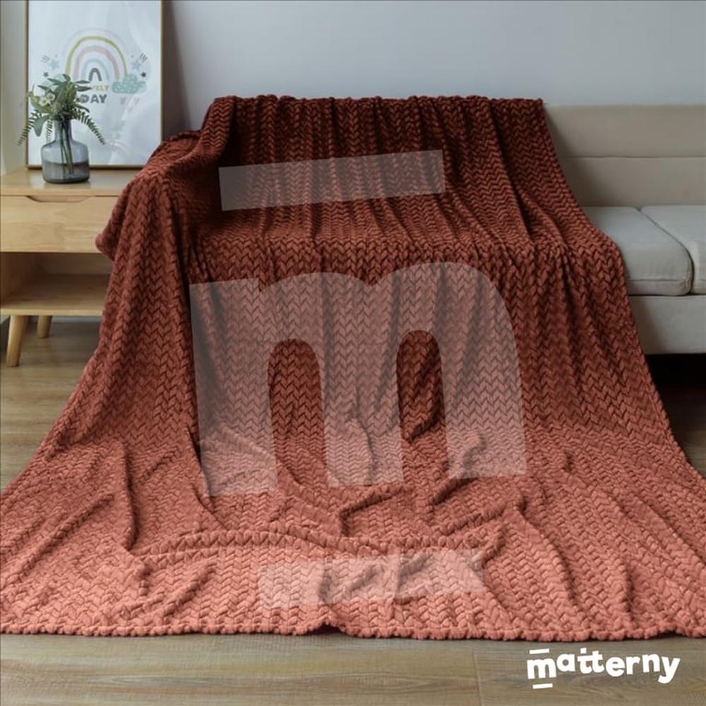 Manta Antialérgica Jacquard  Alto Relieve Espiga QUEEN Brown