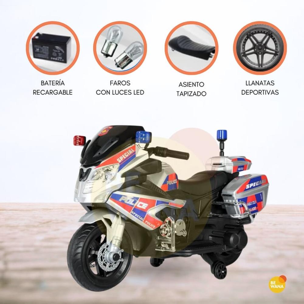 Moto a Batería para Niños «ELITE POLICE» Black