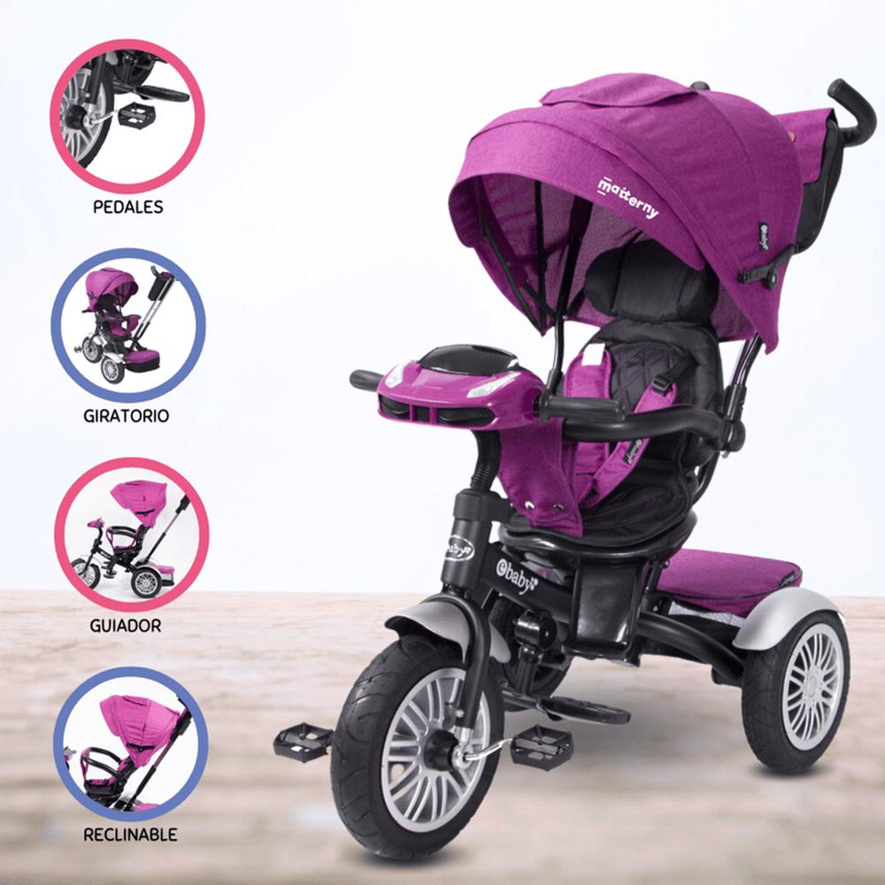 Triciclo Guiador Reversible para Niño «ZOE» Pink