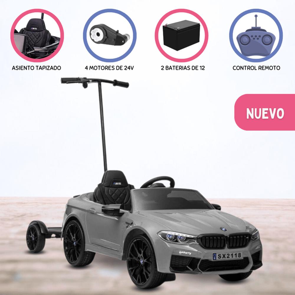 Carro a Batería con Empujador BMW «M5» Gray