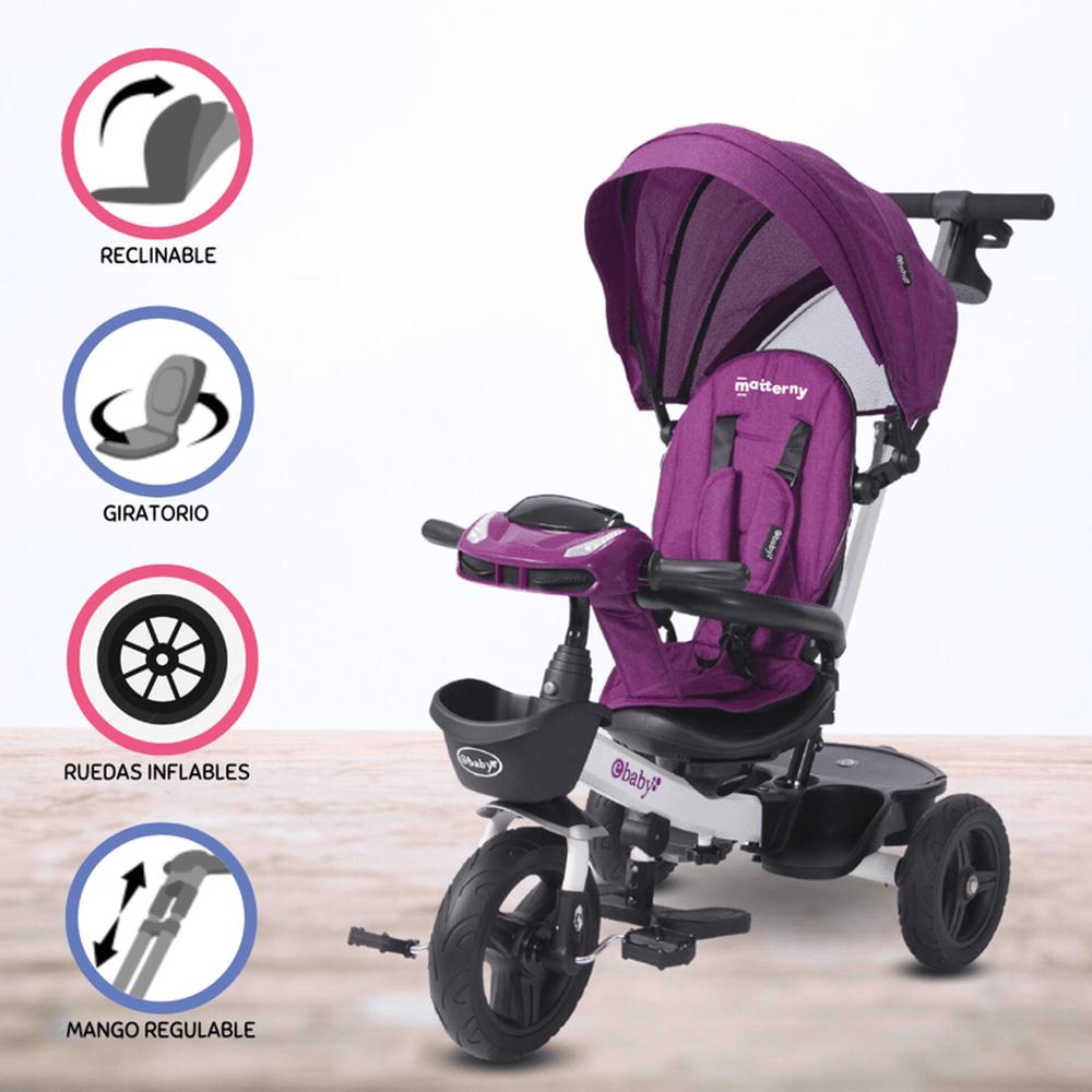 Triciclo guiador EBABY ARIA USB PURPLE
