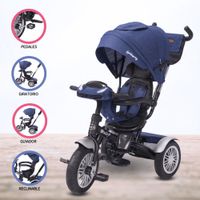 Triciclo Guiador Reversible para Niño «ZOE» Blue