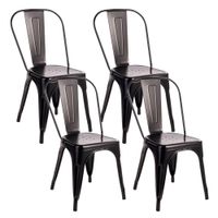 Set x 4 Silla Metal Tolix  Negro