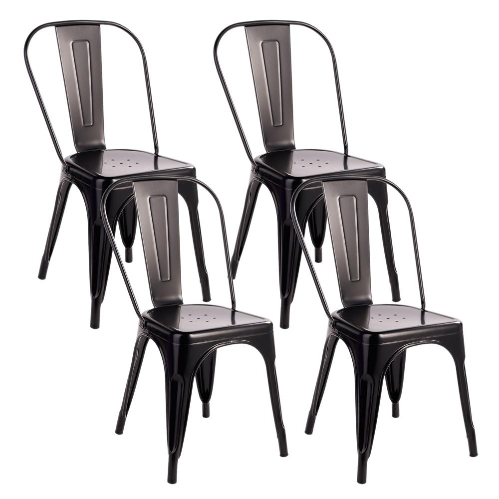 Set x 4 Silla Metal Tolix  Negro