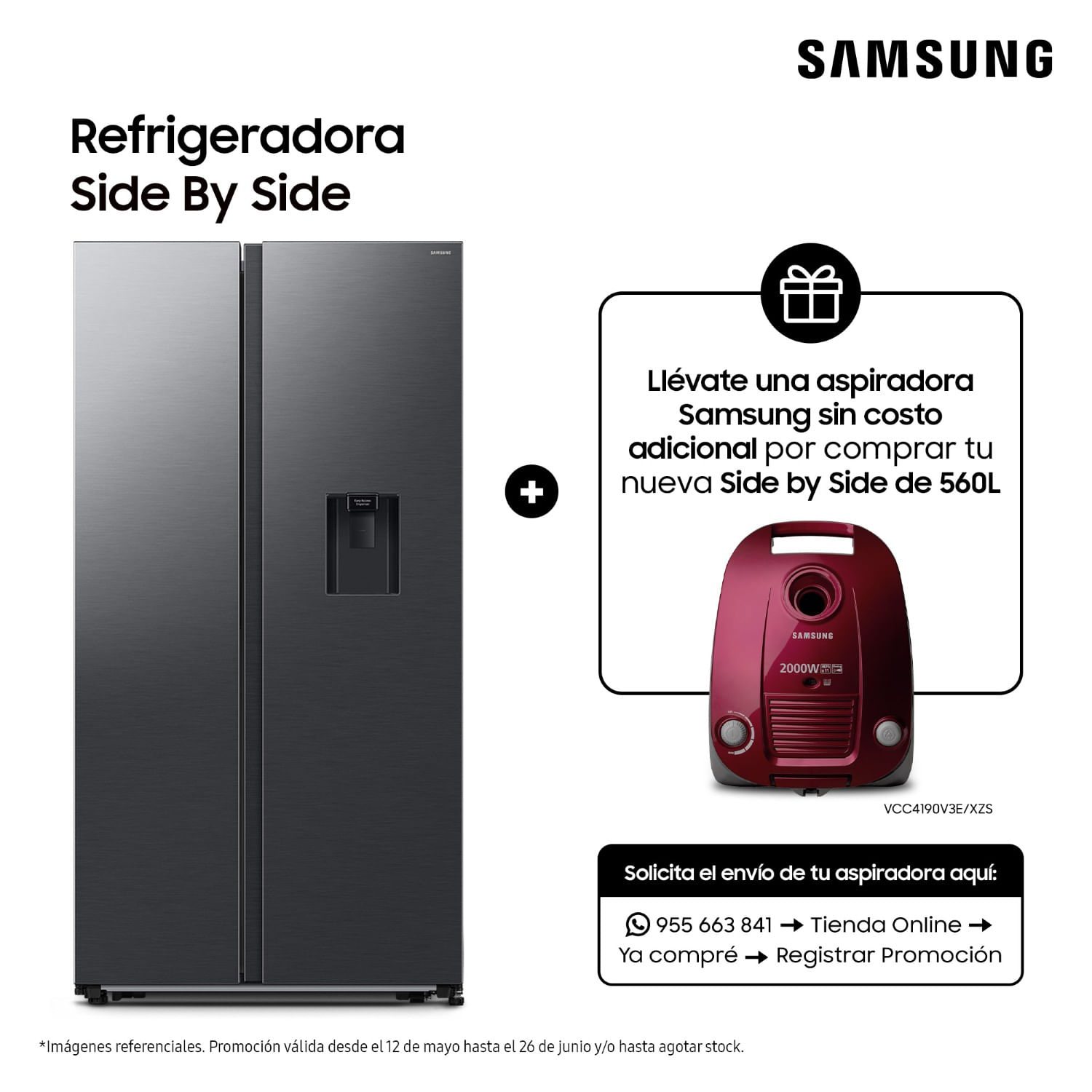 Refrigeradora Samsung All Around Cooling 560Lt Negra RS57DG4100B4/PE