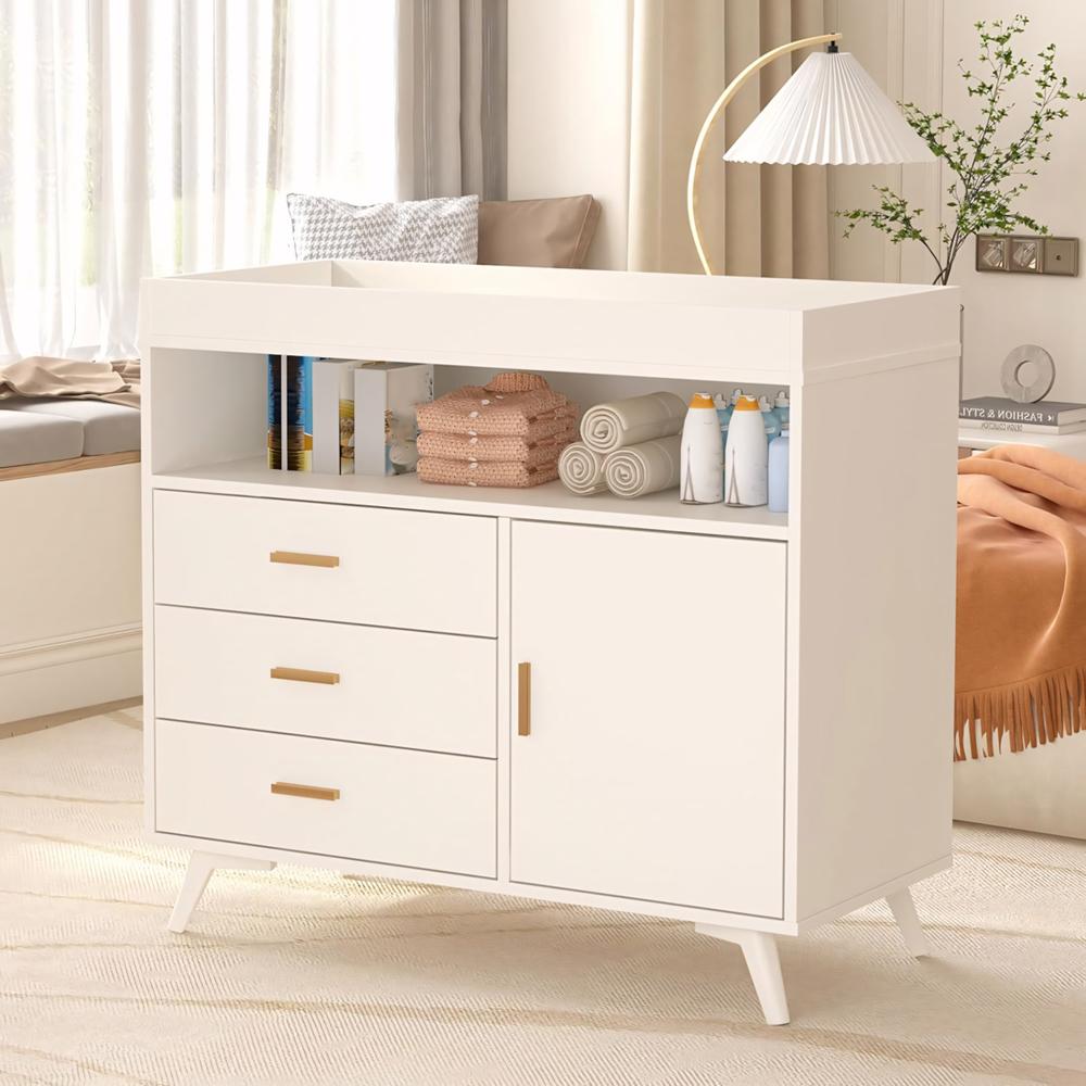 Cómoda Cambiador Para Bebé Amalia 3 Cajones Blanco 120 cm Huk Cómoda Cambiador Para Bebé Amalia 3 Cajones Blanco 120 cm Huk