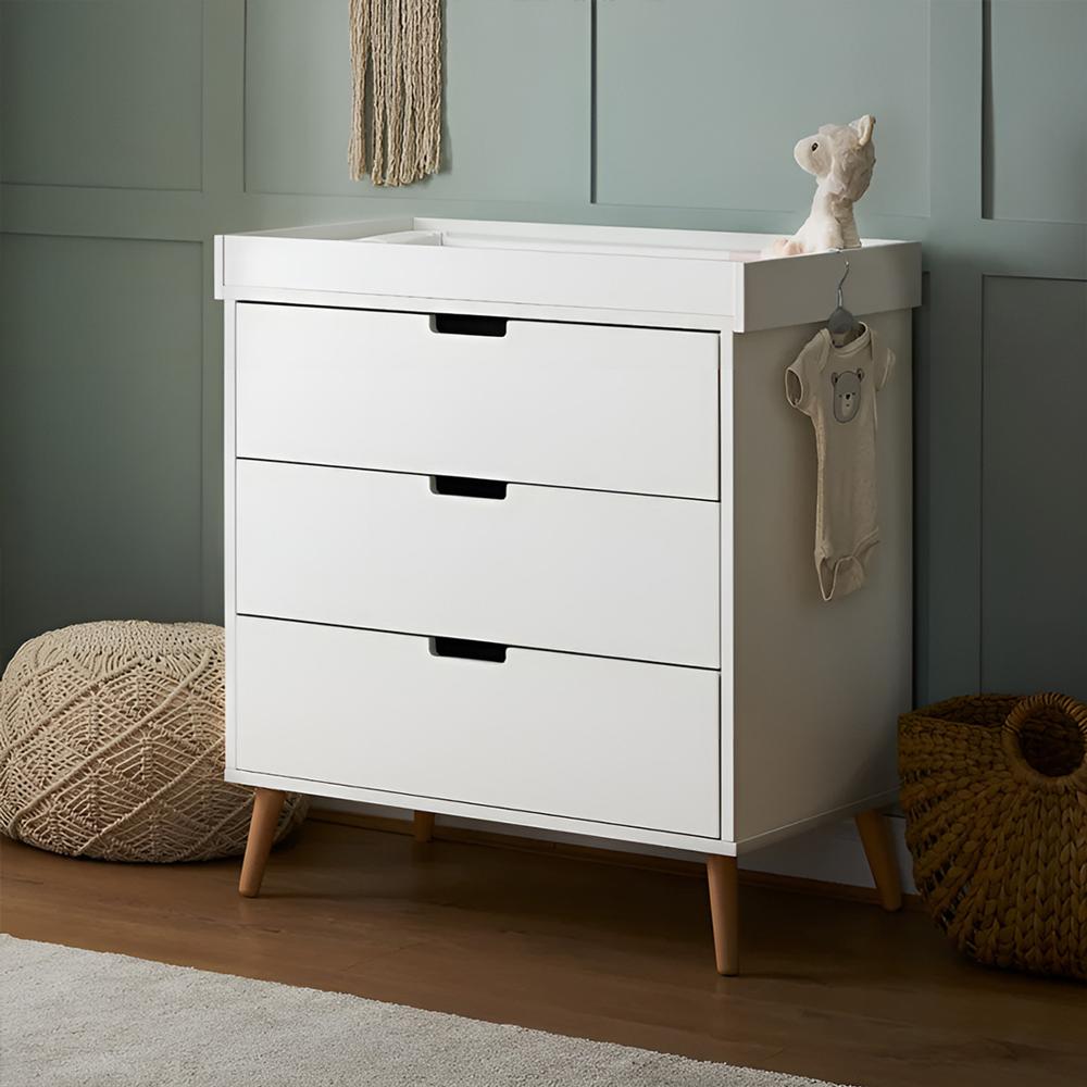Cómoda Cambiador Para Bebé Maya 3 Cajones Blanco 75 cm Huk Cómoda Cambiador Para Bebé Maya 3 Cajones Blanco 75 cm Huk