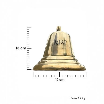 Pack Campana Colgador de Hierro Bronce Fundido Orfeo 12 cm PCBFHO13