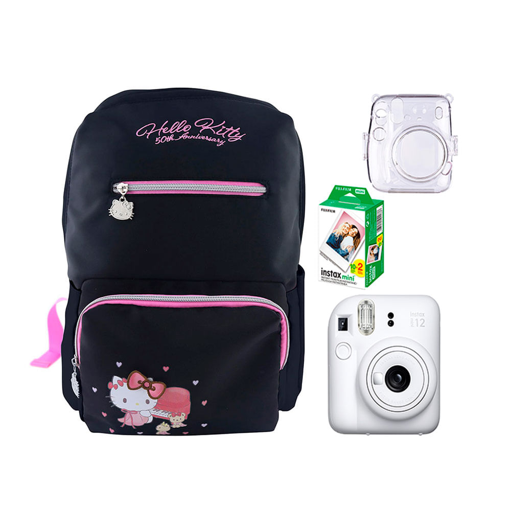 Camara Fujifilm Mini 12 Blanco+Estuche +Pelix20+Mochi Hello Kitty