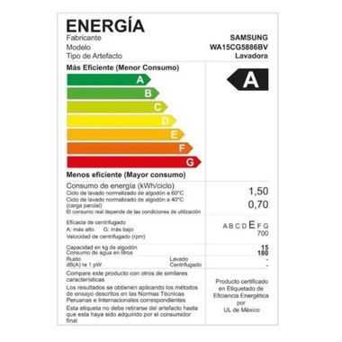 Samsung 15Kg Bubble Smart WA15CG5886BV