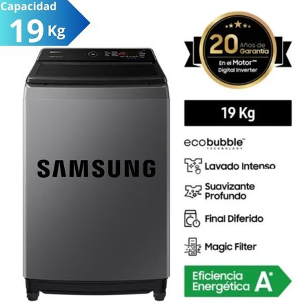 Lavadora EcoBubble™ Carga Superior 19kg WA19CG6441BDPE Gris Oscuro WA19CG6441BDPE