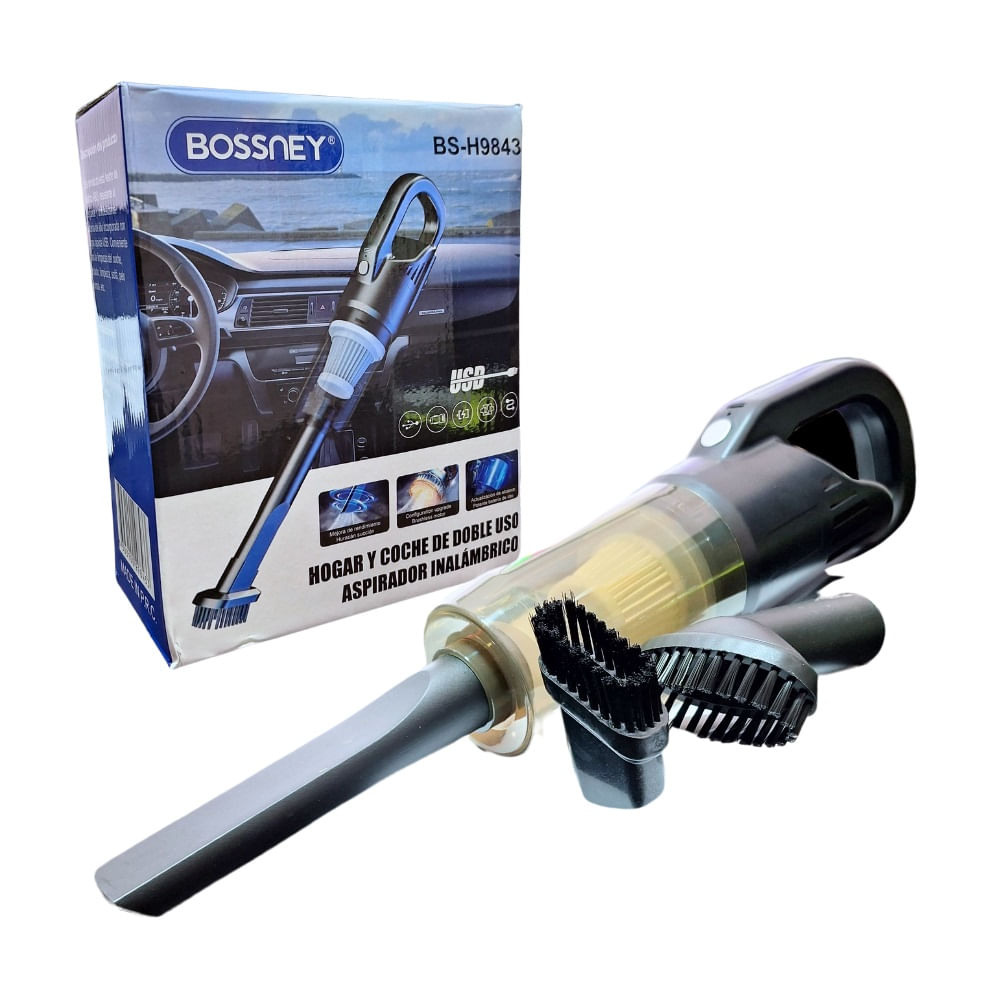 Aspiradora Portatil Recargable para Auto y Hogar Bossney BS-H9843 Aspiradora Portatil Recargable para Auto y Hogar Bossney BS-H9843