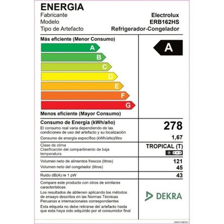 Refrigerador Electrolux Frost Bottom Freezer 166L ERB162HS