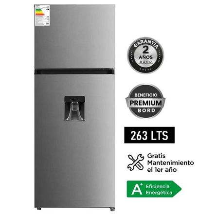 Refrigeradora Bord 263LT No Frost RE263NFSD-M Silver con Dispensador de Agua