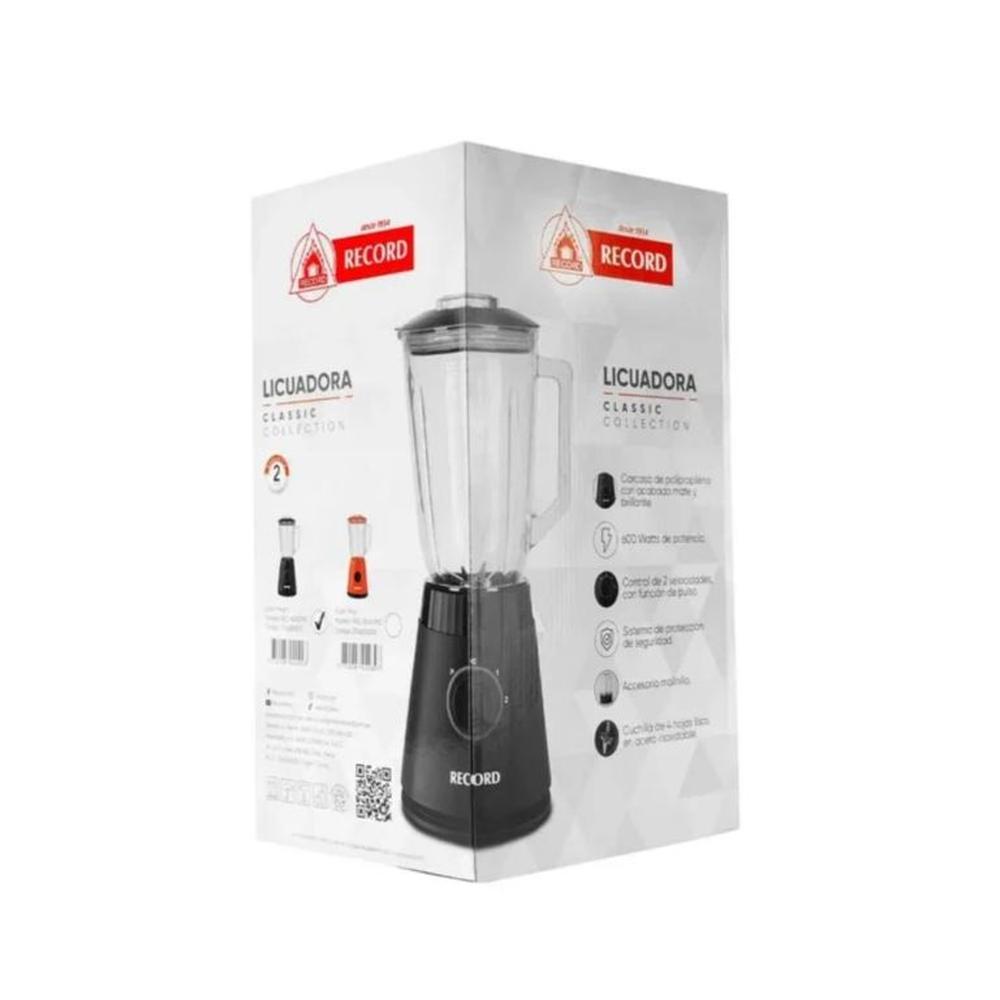 Licuadora Record 2 Volcidades Negro 600w Rec-BL822NE Licuadora Record 2 Volcidades Negro 600w Rec-BL822NE