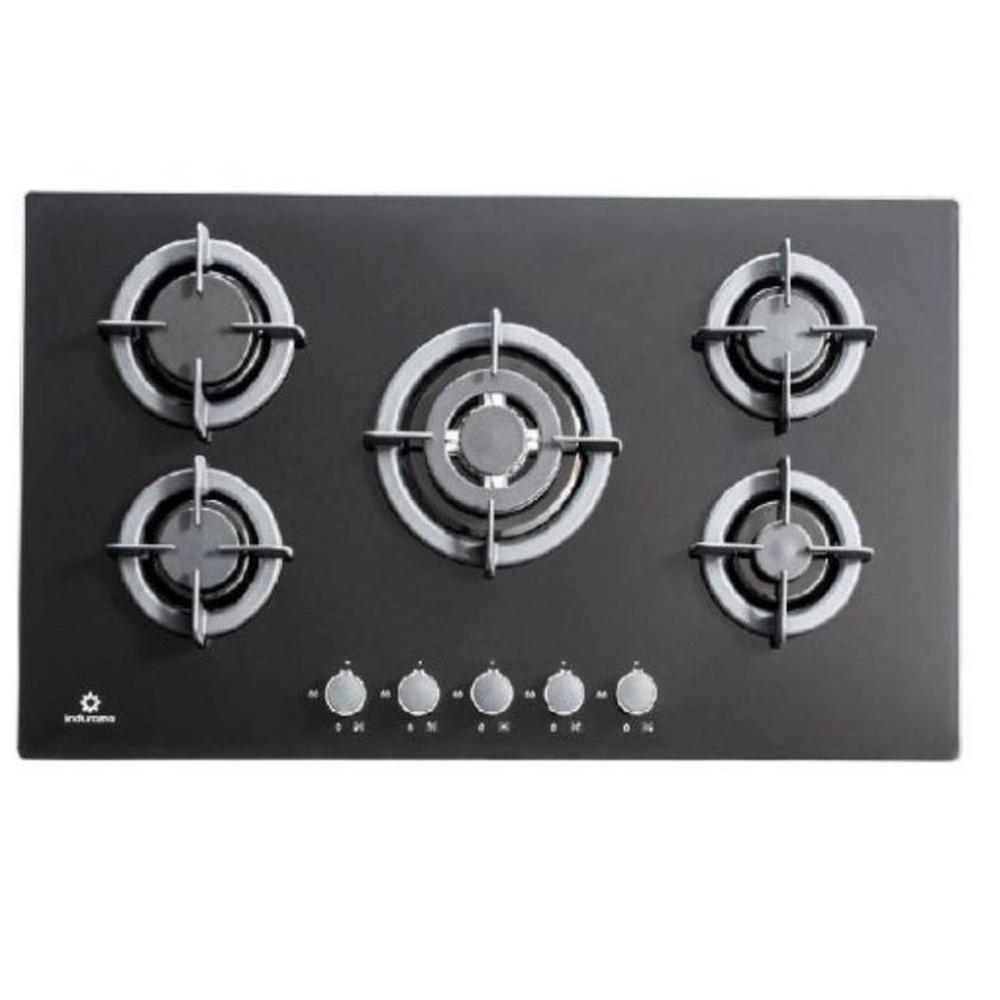 Cocina Empotrable 5Hornillas de Vidrio Templado Indurama EGI 905VDNEG