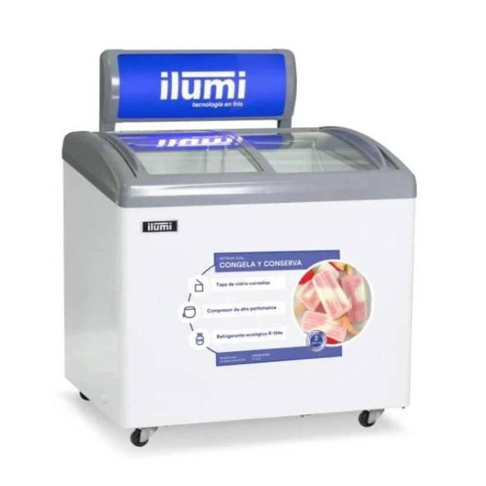 CONGELADOR ILUMI TF-1600 CON TAPA DE VIDRIO DE 160 L