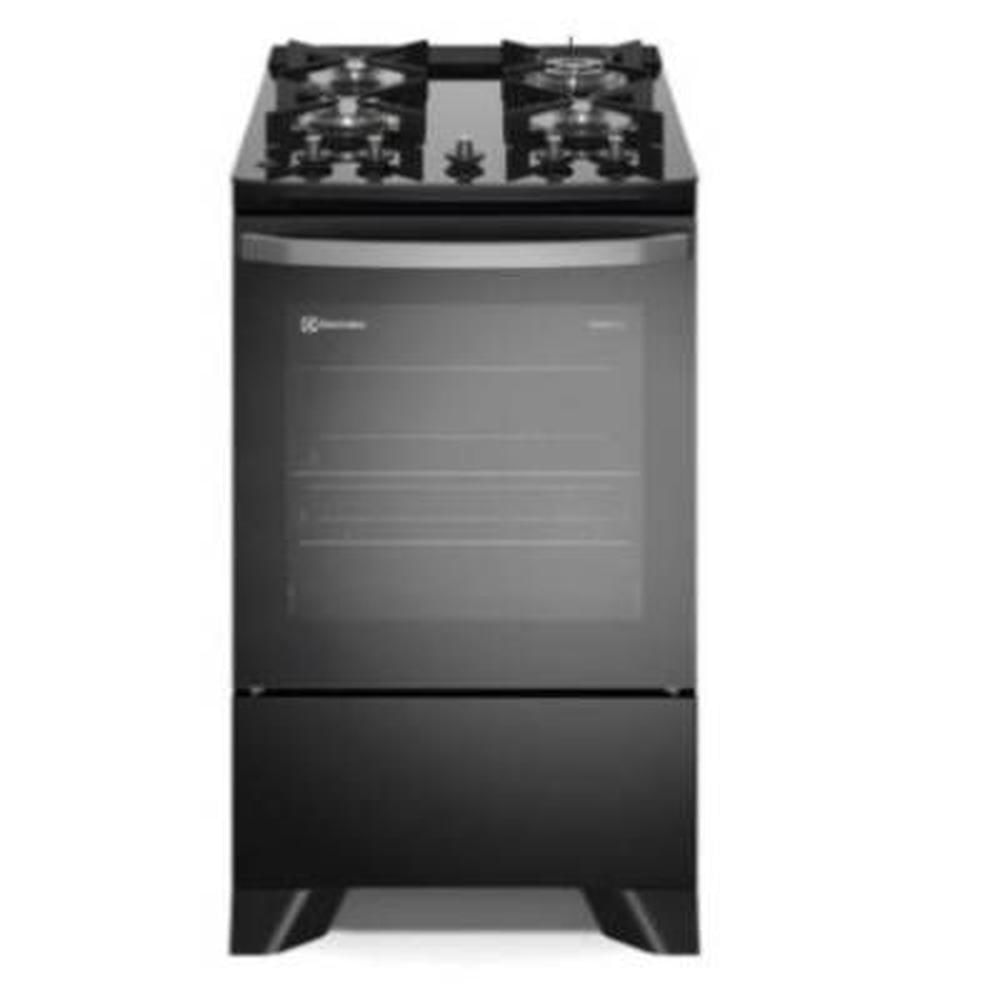 Cocina 4 Quemadores Negro con Mesa de Vidrio FE4GP