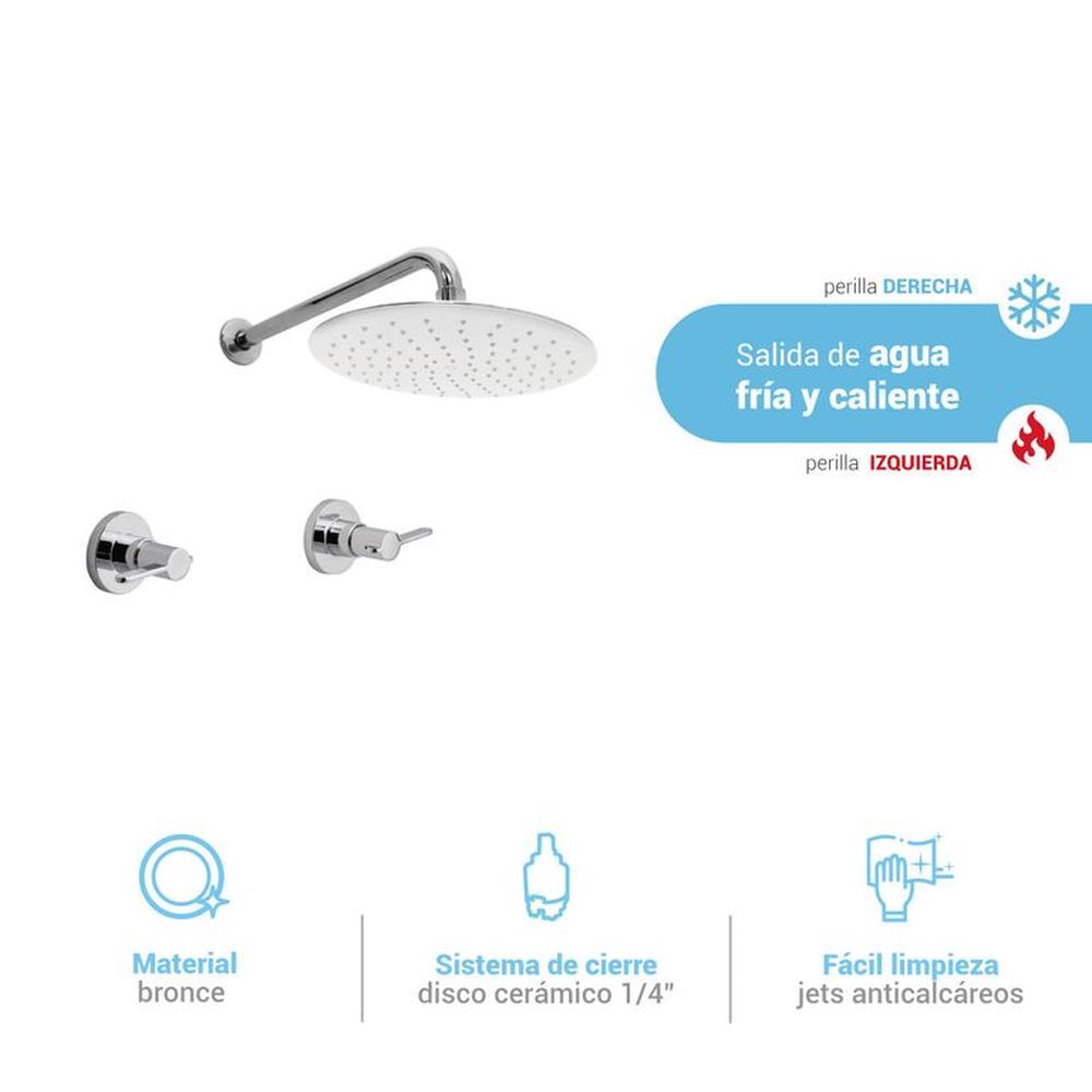 Mezcladora para ducha cartagena con salida española cromado Italgrif