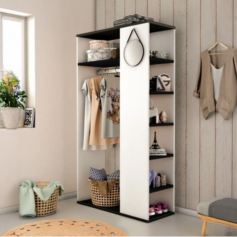 CLOSET ORGANIZADOR VENUS BLANCO Y NEGRO NACION MUEBLES