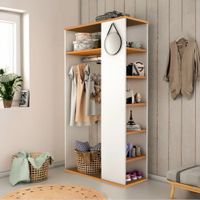 CLOSET ORGANIZADOR VENUS BLANCO Y MADERA CLARA NACIÓN MUEBLES