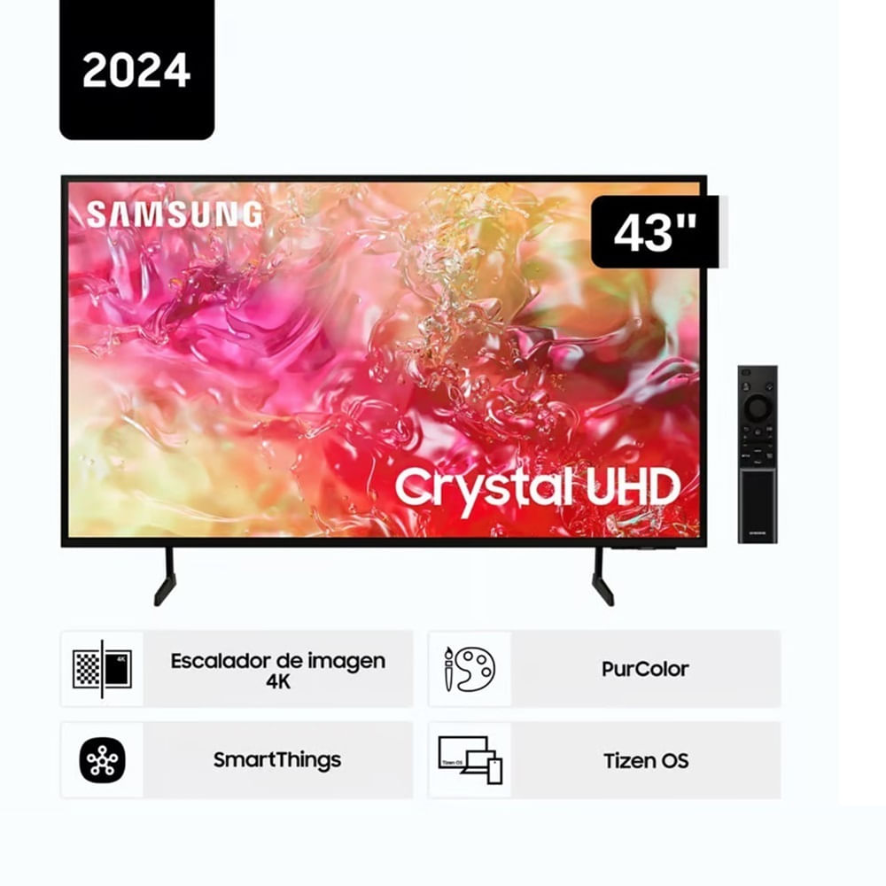 Televisor de 43"" Smart Tv 4K UHD Tizen OS 2024 Samsung 43DU7000