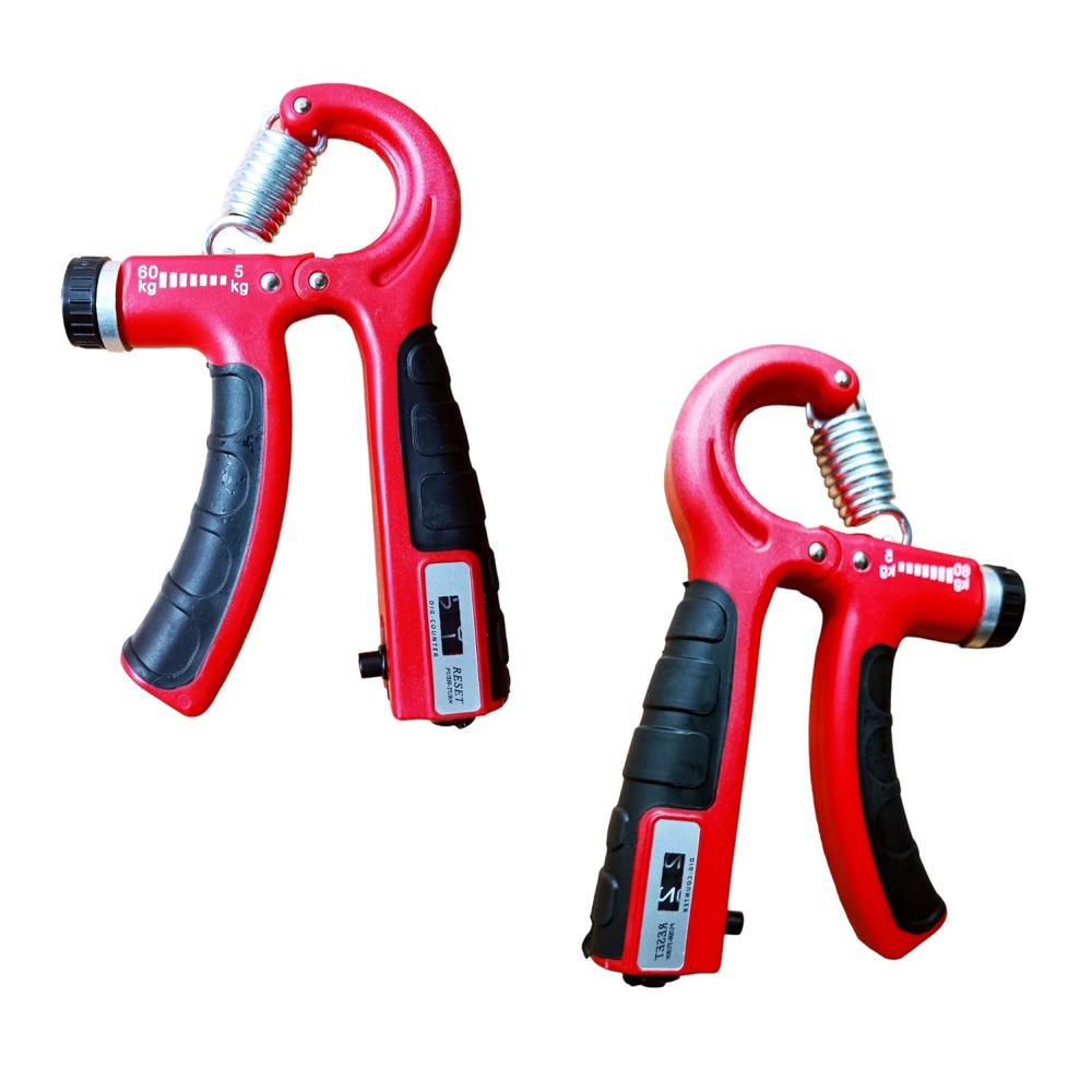 Par de Hand Grips Regulables 60 Kg Con Contador Rojo