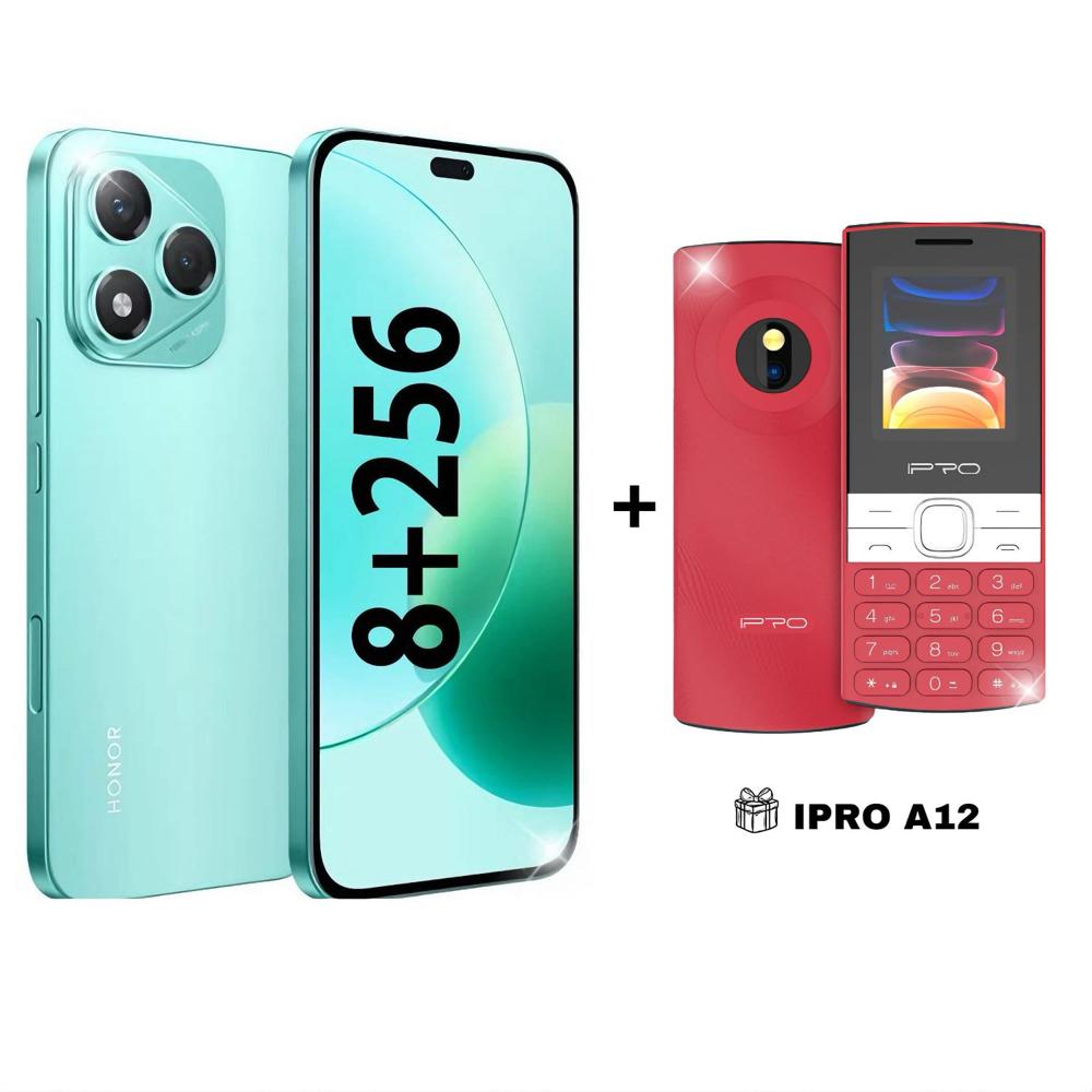 Celular Honor 400 lite 6.7"" Verde 256GB 8GB 108MP+5MP Frontal 16MP + CELULAR IPRO A12 2G ROJO