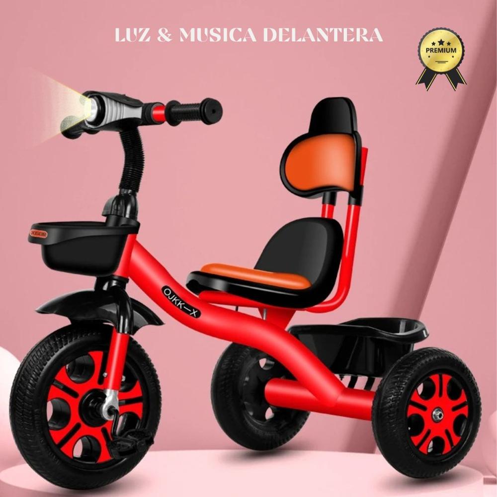 Triciclo Para Niños Bicicleta Flashlight - Rojo