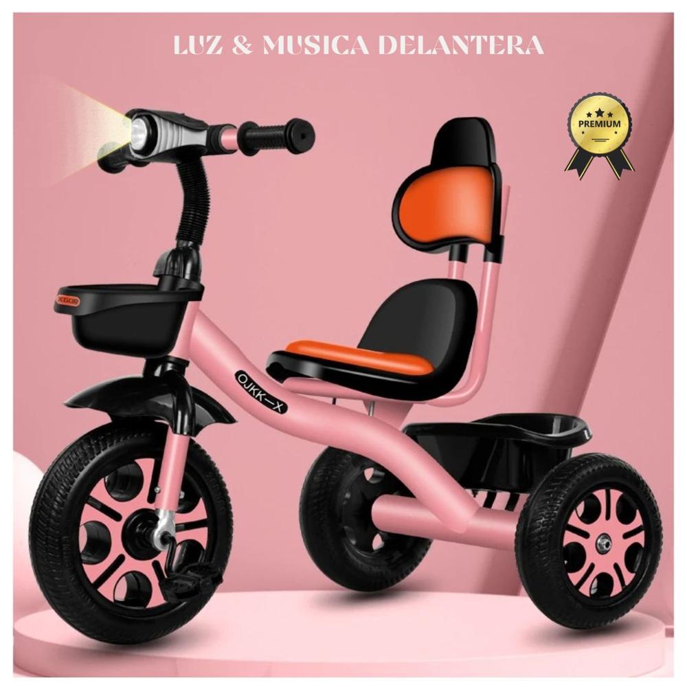 Triciclo Para Niños Bicicleta Flashlight - Rosado