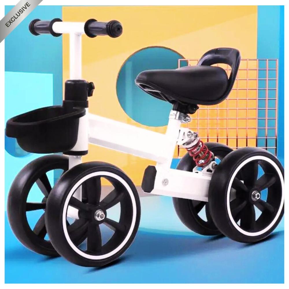 Bicicleta Balance Niños Luxury Alta Calidad 4 Ruedas Blanco