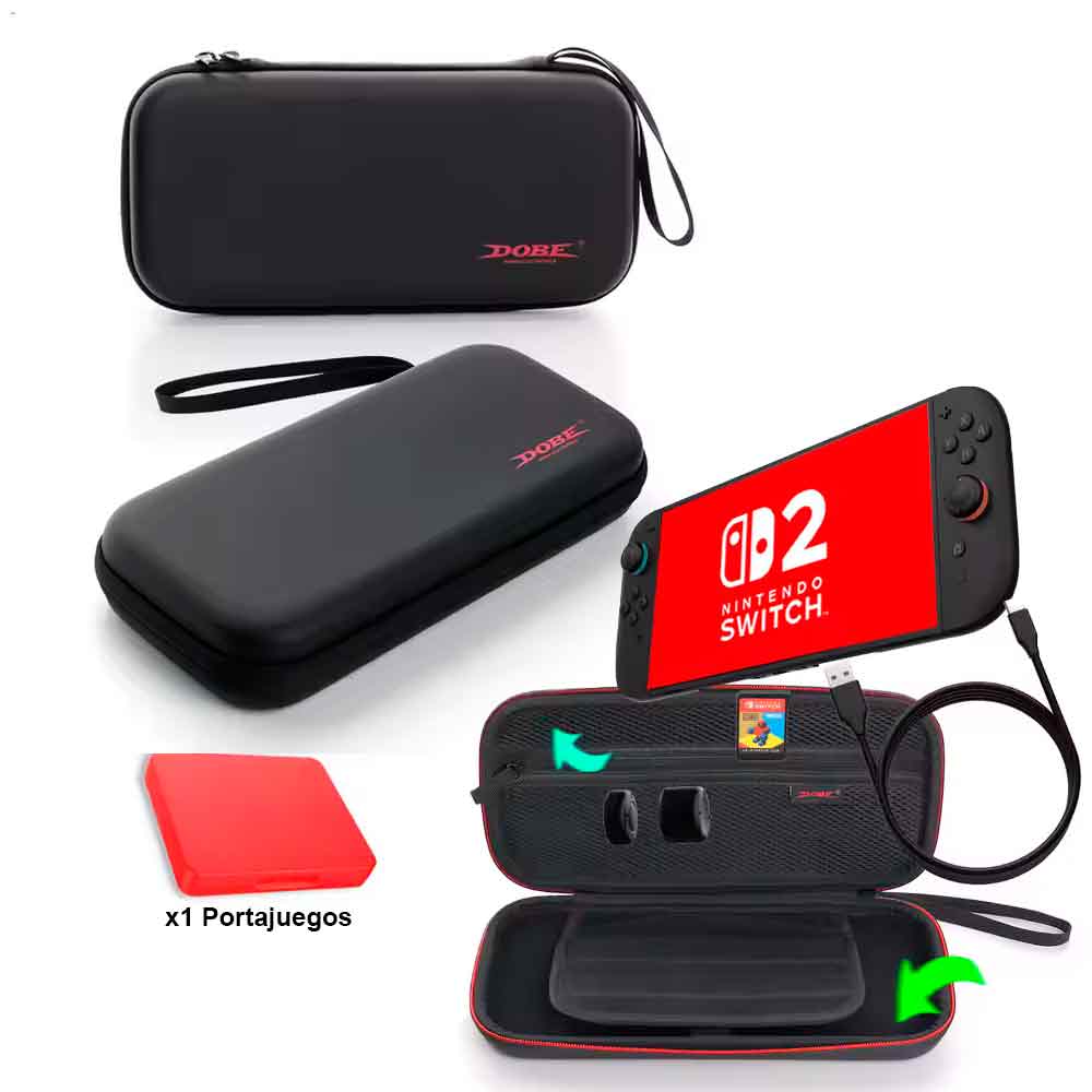 Estuche para Nintendo Switch 2 con Case Portajuegos Sujetador Protector Negro 73db