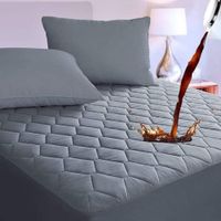 Protector Impermeable Anti-Fluidos Para Colchon 1.5 Plz -Gris Dyv
