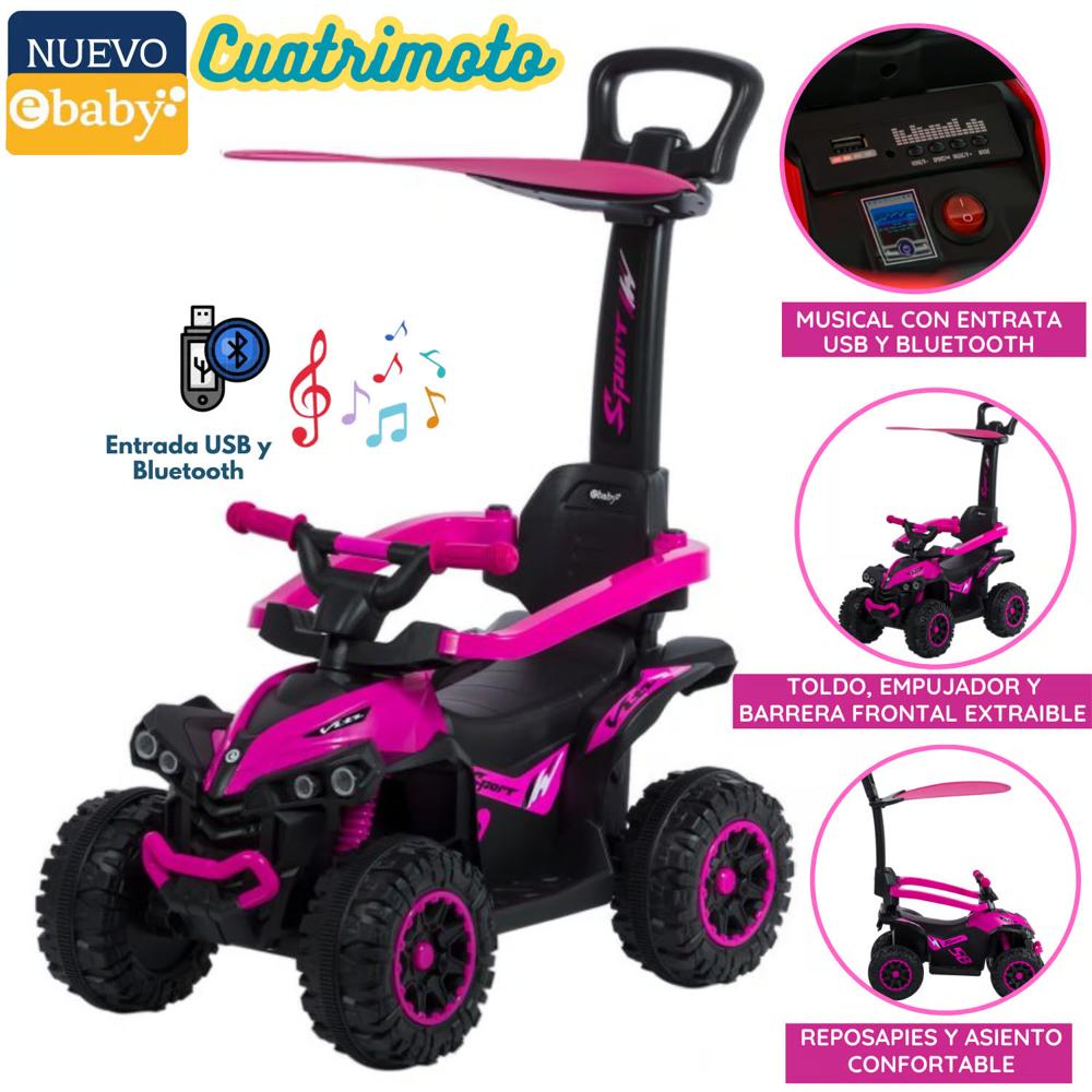 Cuatrimoto Musical con Luces y Sombrilla FUCSIA EB357