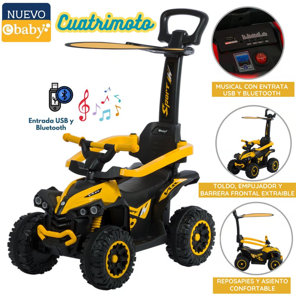 Cuatrimoto Musical con Luces y Sombrilla AMARILLO EB357