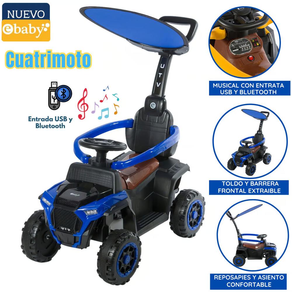 Cuatrimoto Musical con Luces y Sombrilla EB351 Azul