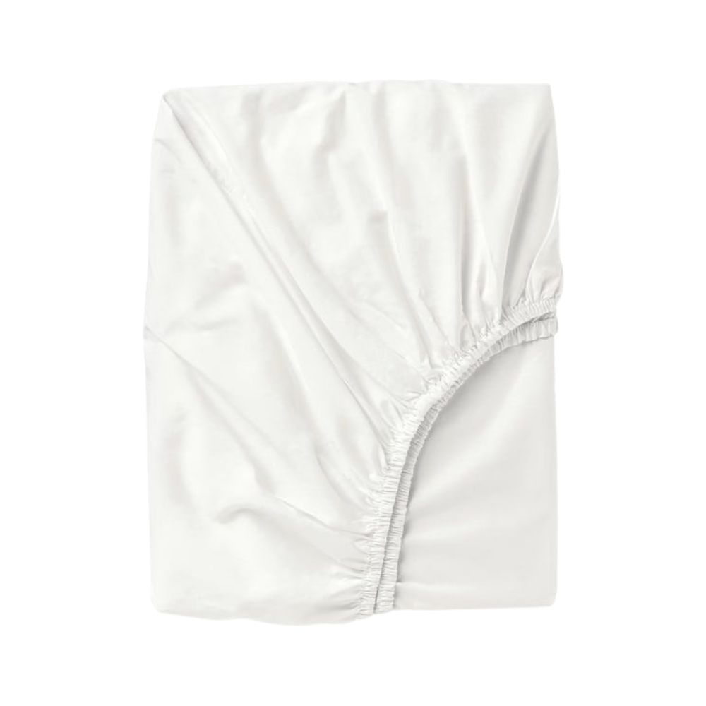 Sábana bajera king blanco 100 % algodón pima 300 hilos