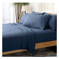 Sábanas 1 plaza azul jean 100 % algodón bramante 200 hilos Lima Tienda