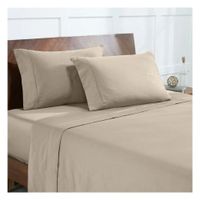 Sábanas 2 plazas beige 100 % algodón bramante 200 hilos Lima Tienda