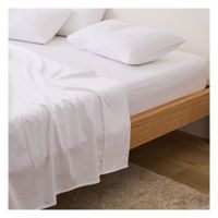 Sábanas 1.5 plazas blanco 100 % algodón bramante 200 hilos Lima Tienda