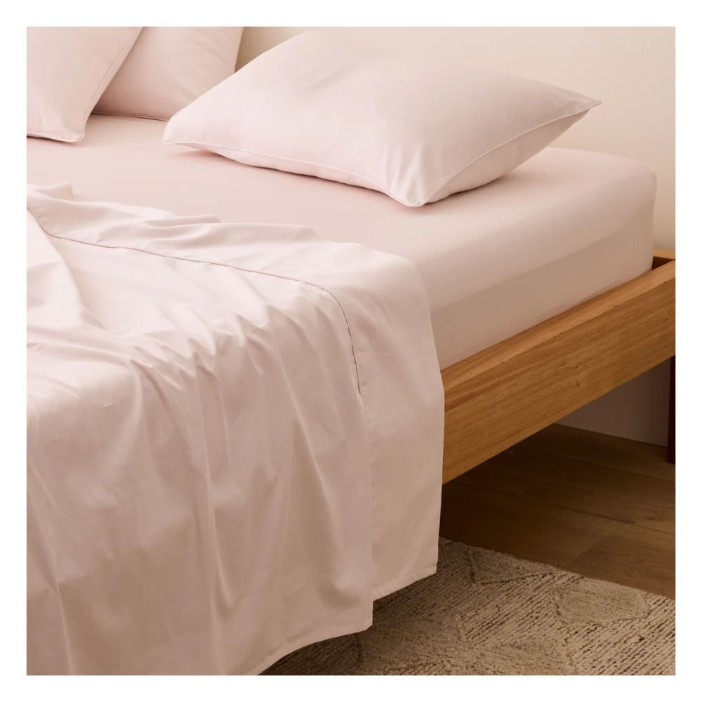 Sábanas 2 plazas rosado bebé 100 % algodón bramante 200 hilos Lima Tienda