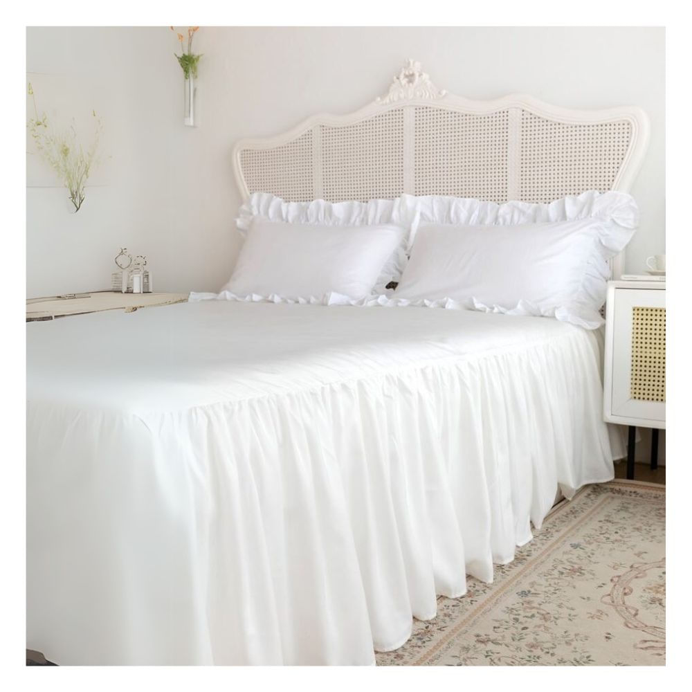 Sábanas Flavia 1.5 plazas blanco 100 % algodón bramante 200 hilos Lima Tienda